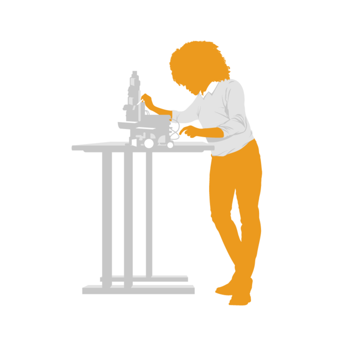 Woman working on robot